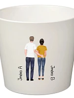 Biely keramický hrniec s párom - malý