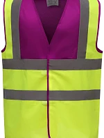 Bezpečnostná vesta Yoko HVW 100 Hi-Vis 79.W100 malinová/výrazne žltá