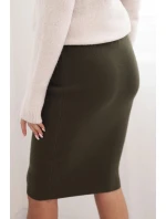 Dámska sukňa z elastického viskózového úpletu khaki