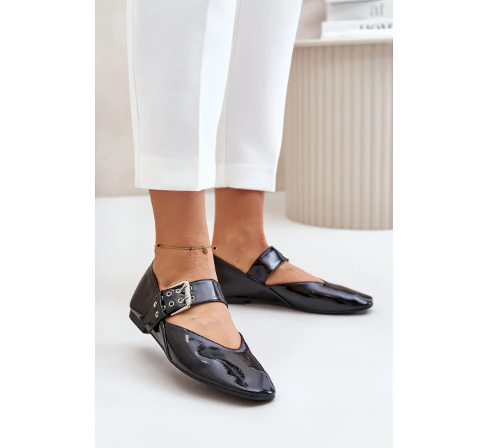 Lakované Baletky S Páskem Černé model 21670980 - Boto