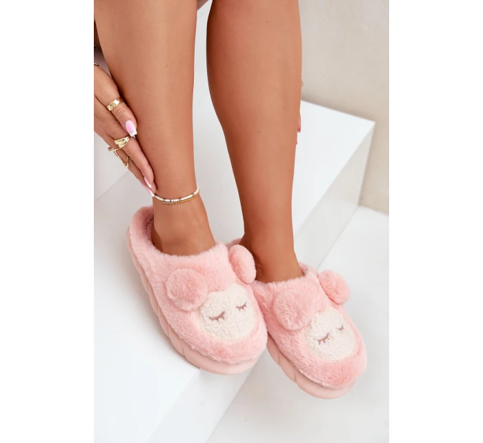 Ciepłe Futrzane Kapcie Damskie Różowe Jozelinetta Ciepłe Futrzane Kapcie Damskie Różowe Jozelinetta