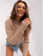 Sweter AT SW model 18884774 beżowy - FPrice Sweter AT SW model 18884774 beżowy - FPrice