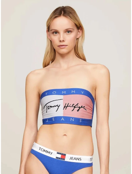 Dámsky top UW0UW05151 C6H modrá a biela - Tommy Hilfiger