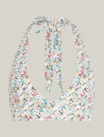 Dámska plavková podprsenka UW0UW05270 0F9 ecru s potlačou - Tommy Hilfiger