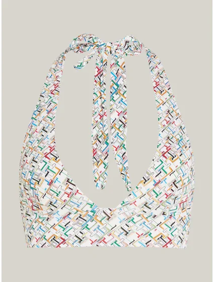 Dámska plavková podprsenka UW0UW05270 0F9 ecru s potlačou - Tommy Hilfiger