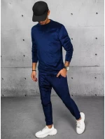 Pánska tmavomodrá velúrová mikina FashionStreet BX5531 Pánska tmavomodrá velúrová mikina FashionStreet BX5531