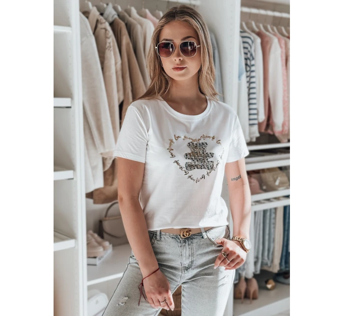 TEDDYCAP dámske tričko s medvedíkom biele FashionStreet RY2745