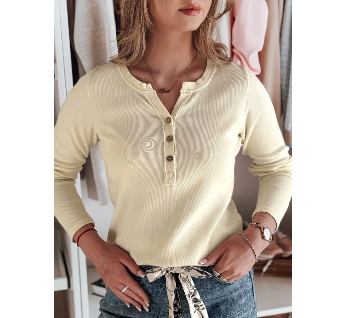 Dámské tričko s dlouhým rukávem light beige Dstreet model 21985676 - FashionStreet