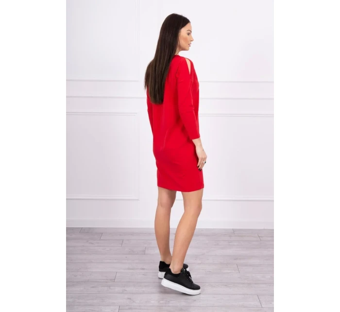 Šaty s potiskem model 18744060 v červené barvě - K-Fashion