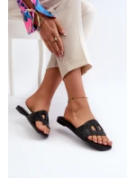 Dámské sandály na ploché podrážce černé model 21662051 - EVENTO