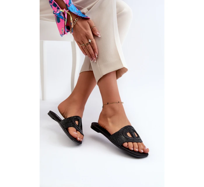 Dámské sandály na ploché podrážce černé model 21662051 - EVENTO