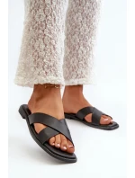 Dámské Sandály Na Ploché Podrážce Z Eko Kůže model 21664525 Černé - S.Barski