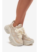 Kožené dámské tenisky model 21711755 Zlaté - Goe