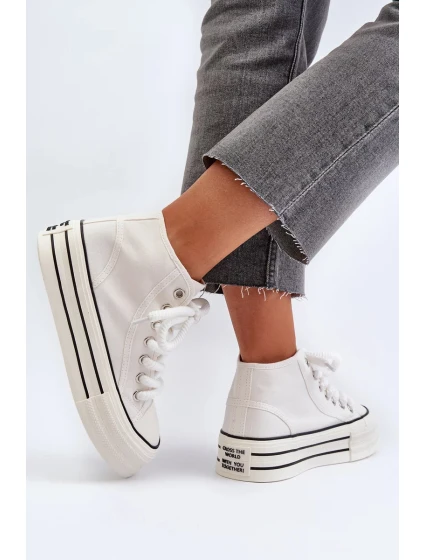 Dámské Tenisky na platformě Bílé Aineri Dámské Tenisky na platformě Bílé Aineri