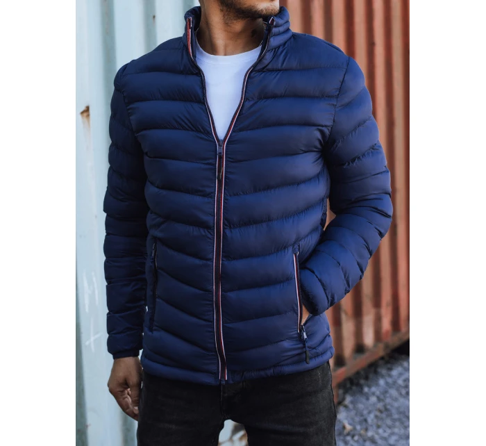 Pánska prechodná prešívaná bunda tmavomodrá TX4934