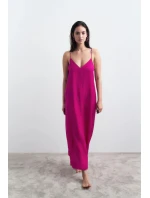 Letné saténové šaty - ČERVENÉ - TRIUMPH ČERVENÉ - TRIUMPH