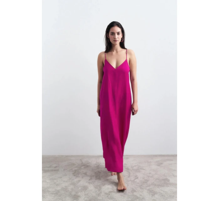 Letné saténové šaty - ČERVENÉ - TRIUMPH ČERVENÉ - TRIUMPH