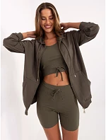 Dámsky trojdielny základný khaki set (7742) Dámsky trojdielny základný khaki set (7742)