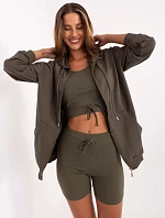 Dámsky trojdielny základný khaki set (7742)