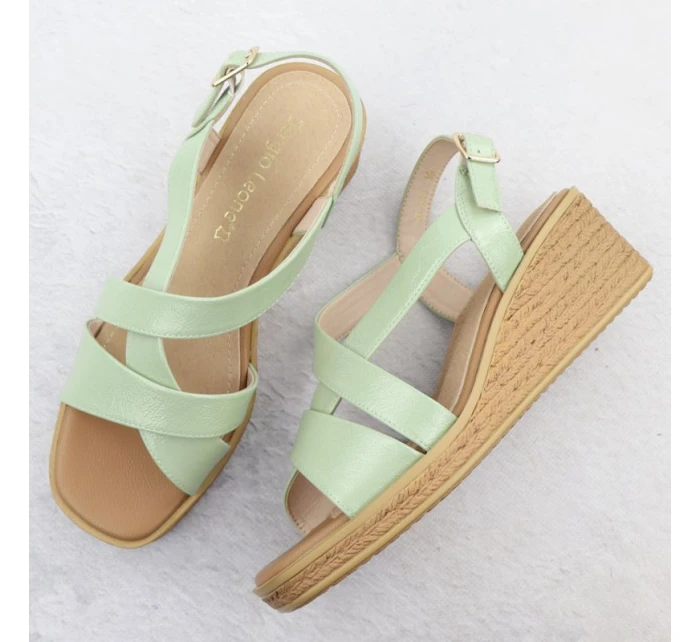 Zelené lakované dámske sandále na platforme Sergio Leone SK298 Zelené lakované dámske sandále na platforme Sergio Leone SK298