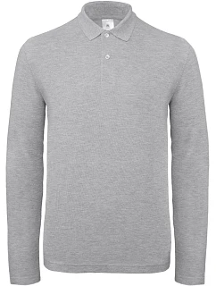 B&C ID.001 LSL Pánské piqué polo s dlouhým rukávem model 22421390 heather grey