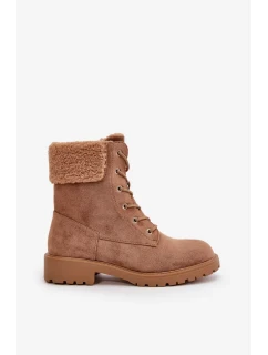 Dámske zateplené členkové topánky Workery Zippered Brown Mivael