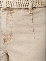 Jeansy damskie wide leg z wysokim stanem beżowe model 22155333 - FashionStreet