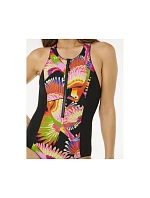 Dámské plavky RIP CURL Mirage Zip Front One Piece, vícebarevné Dámské plavky RIP CURL Mirage Zip Front One Piece, vícebarevné