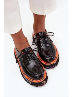 Skórzane Półbuty Damskie Lakierowane Artiker 57C0176 Czarne