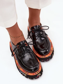 Skórzane Półbuty Damskie Lakierowane Artiker 57C0176 Czarne