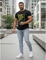 Koszulka męska casual z nadrukiem czarna model 22144383 - FashionStreet