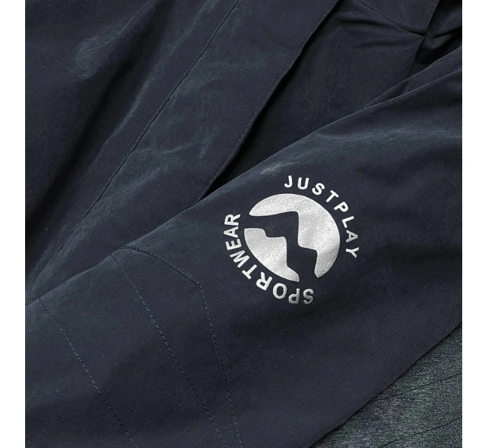 Čierna dámska zimná bunda so snehovým pásom (b2376)