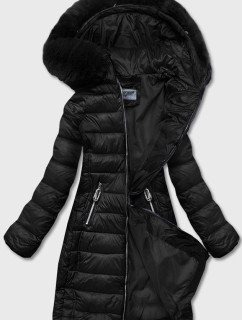 Ľahká čierna dámska bunda pre prechodné obdobie (B8058-1)