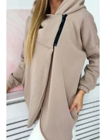 Krátka mikina na zips tmavo béžová Krátka mikina na zips tmavo béžová