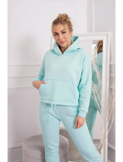 Teplá súprava s mikinou viazanou na spodnú časť mäty Teplá súprava s mikinou viazanou na spodnú časť mäty