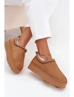 Nízké dámské sněhule s výšivkou na platformě Camel model 21711305 - Boto