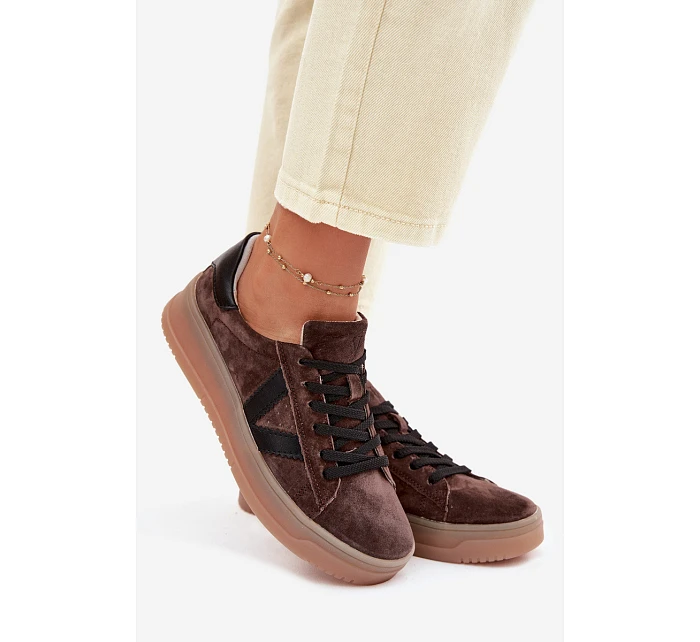 Dámské tenisky Vinceza 79597 na platformě hnědé