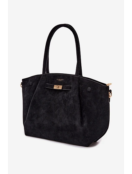 Shopper kabelka z imitace semiše Černá model 22111608 - Flora&Co Shopper kabelka z imitace semiše Černá model 22111608 - Flora&Co