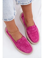 Mokasiny z pravé semišové kůže na platformě Vinceza Fuksja Mokasiny z pravé semišové kůže na platformě Vinceza Fuksja