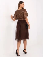 Sukienka MI SK model 21724545 brązowy - FPrice Sukienka MI SK model 21724545 brązowy - FPrice