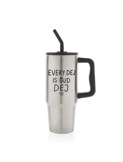 EVERY DEJ IS GUD DEJ - stříbrný cestovní termohrnek 900 ml