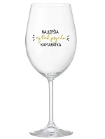 THE BEST YET SO PSYCHO GIRL - priehľadný pohár na víno 350 ml