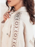 Dámská džínová bunda light beige Dstreet model 21976642 - FashionStreet Dámská džínová bunda light beige Dstreet model 21976642 - FashionStreet