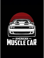Pánske tričko s potlačou muscle car čierne FashionStreet NX046R Pánske tričko s potlačou muscle car čierne FashionStreet NX046R