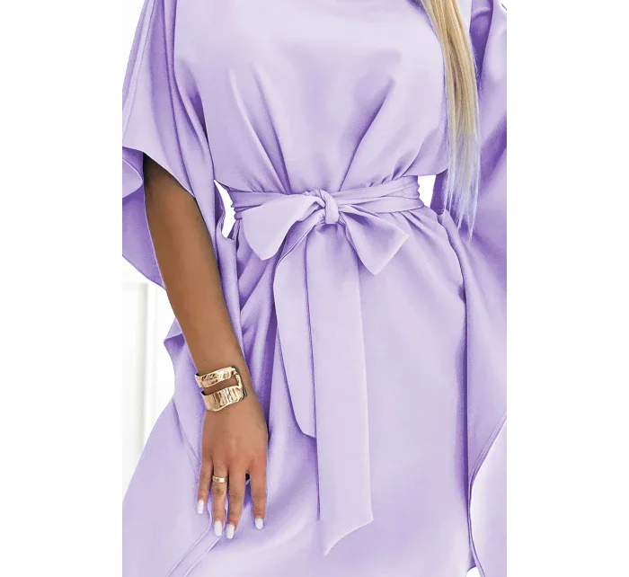 287-29 SOFIA Dámske motýlie šaty so zaväzovaním v páse - SEVEN 287-29 SOFIA Dámske motýlie šaty so zaväzovaním v páse - SEVEN