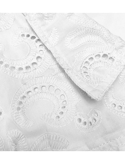 Bílý letní komplet vesta a krátké šortky model 20122852 - MADE IN ITALY Bílý letní komplet vesta a krátké šortky model 20122852 - MADE IN ITALY