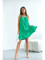 Zelené dámske šaty s volánom (652)