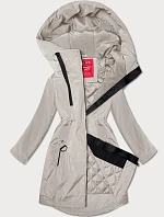 Ľahko zateplená dámska bunda s kapucňou LHD light beige (LHD-24589)