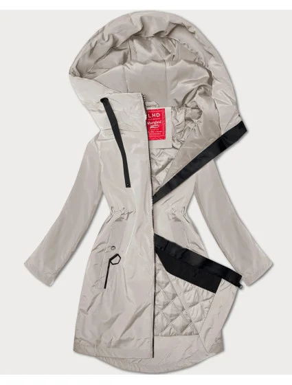 Ľahko zateplená dámska bunda s kapucňou LHD light beige (LHD-24589) Ľahko zateplená dámska bunda s kapucňou LHD light beige (LHD-24589)