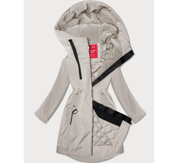 Ľahko zateplená dámska bunda s kapucňou LHD light beige (LHD-24589) Ľahko zateplená dámska bunda s kapucňou LHD light beige (LHD-24589)